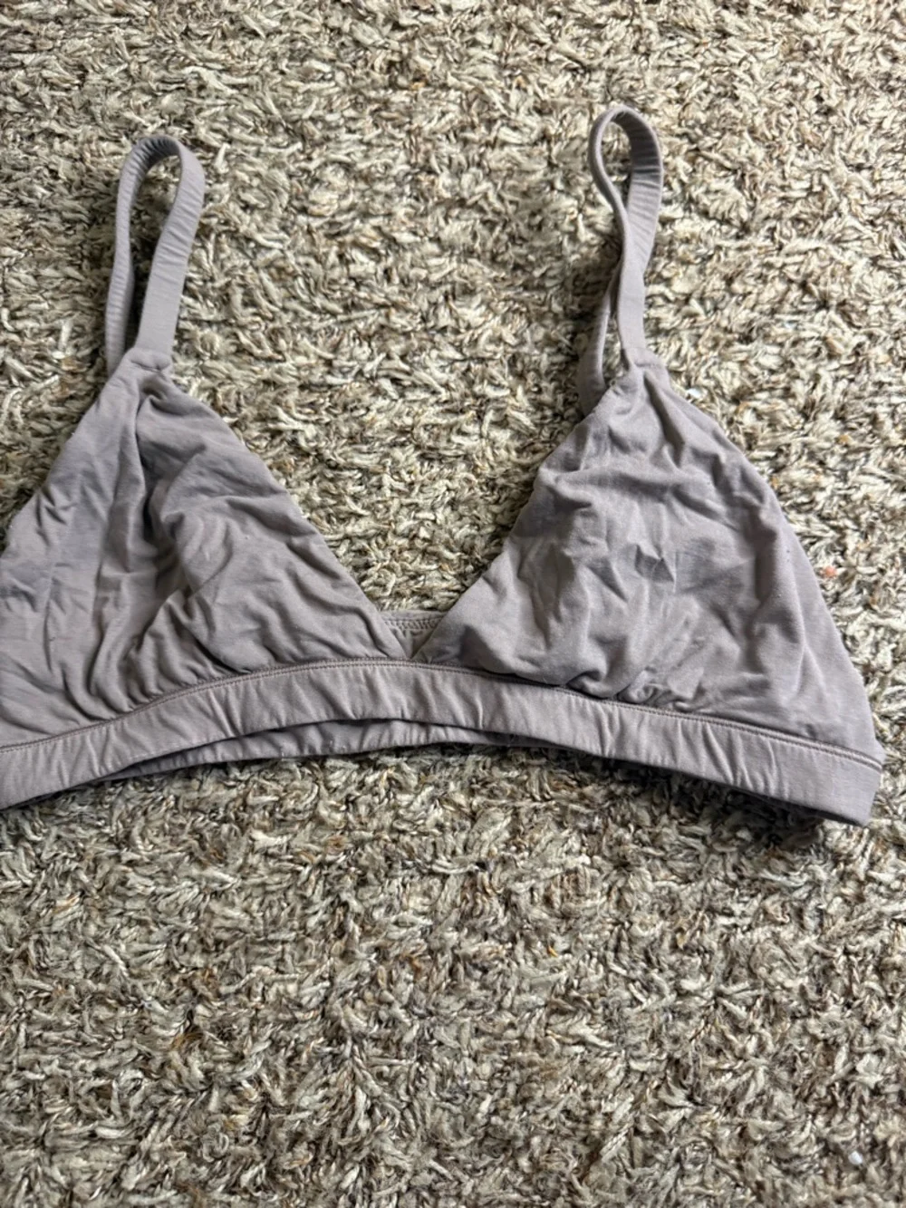 SKIMS‎ Triangle Bralette S/M Taupe Neutral Adjustable Straps Fits Everybody